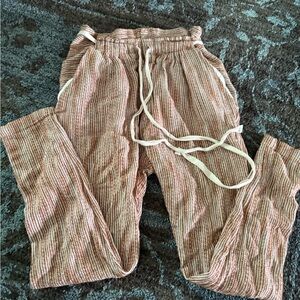 Free People Cream and Copper Textured Pants
